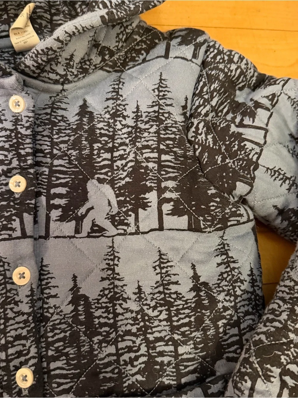 Kate Quinn Sasquatch Print Quilted Jacket Size 5